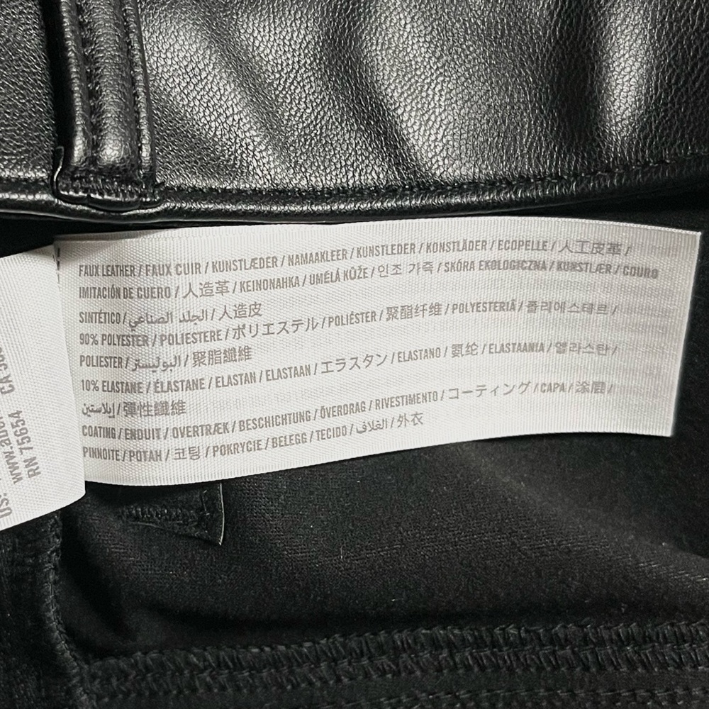 Abercrombie & Fitch Black Vegan Leather Ankle Straight Ultra High Rise - Picture 6 of 6